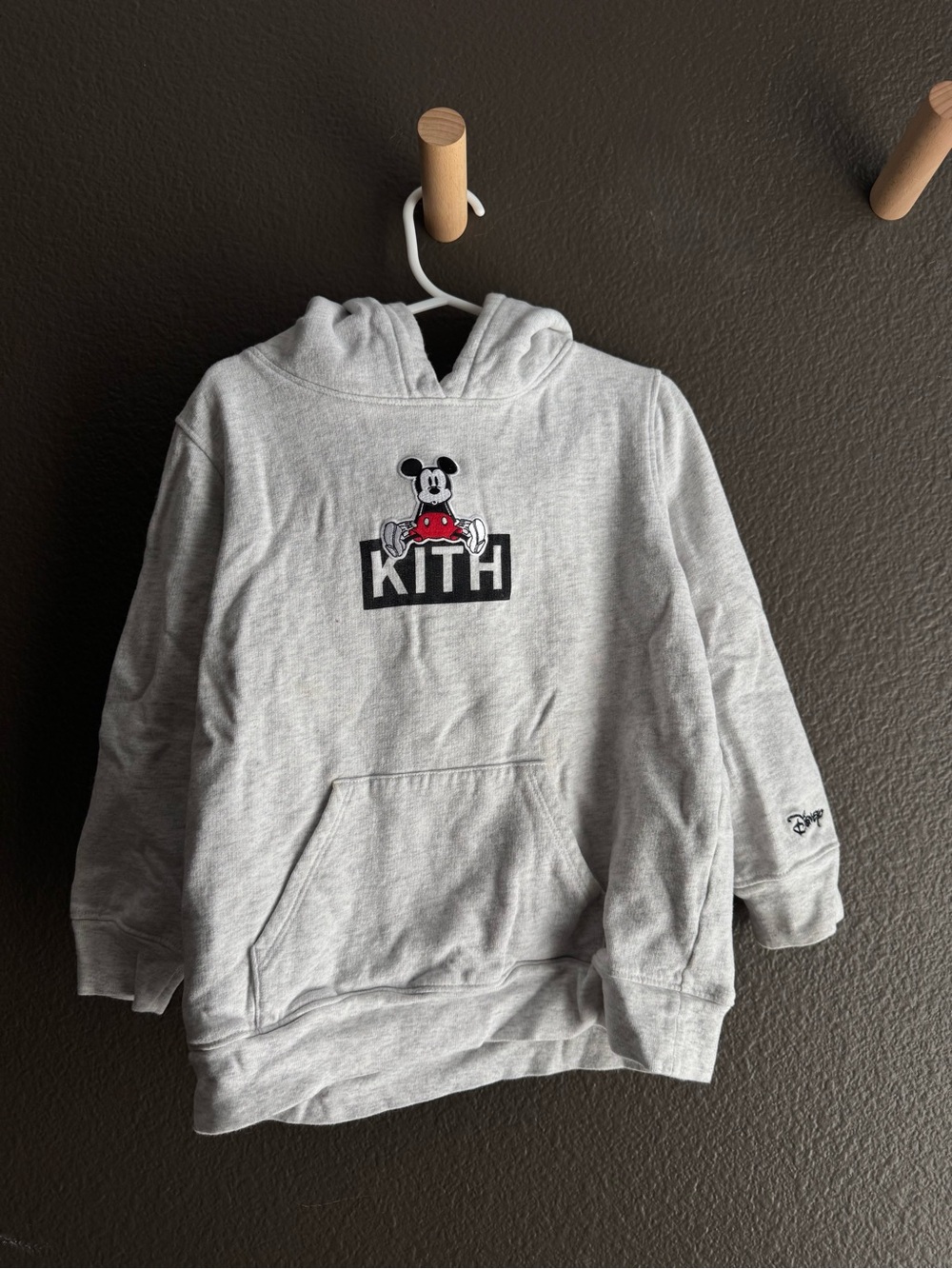 Kids Kith x Disney Heather Gray Hoodie with Mickey Patch